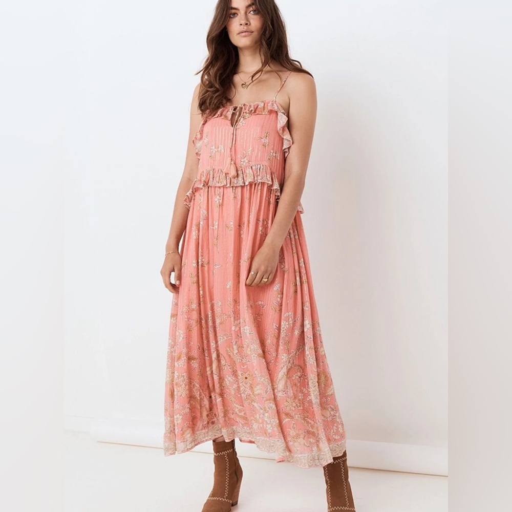 Spell & the Gypsy Collective Hendrix Strappy Dress Dusty Pink Size XS